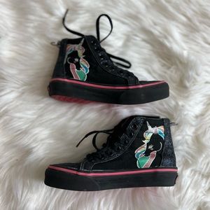 Black unicorn glitter girl vans